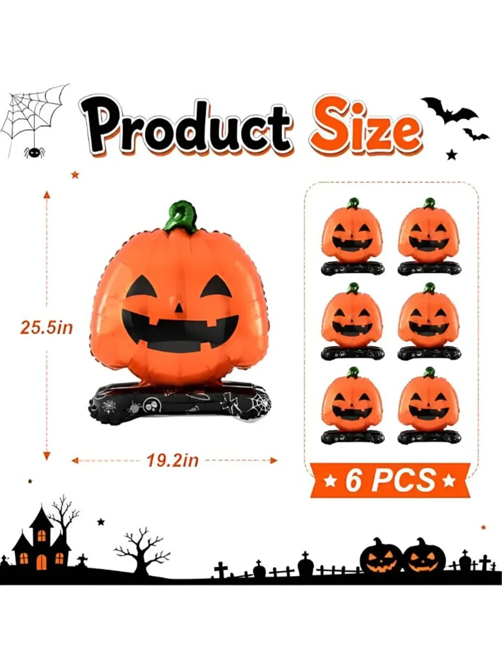 6 Pcs Halloween Balloons Pumpkin Balloons for Halloween Party Decorations